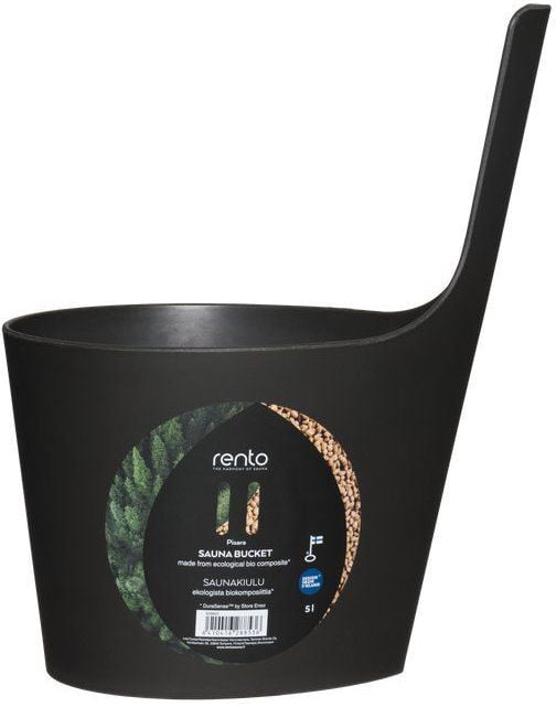 Rento Pisara Sauna Pail Bio-composite - Peat/Black