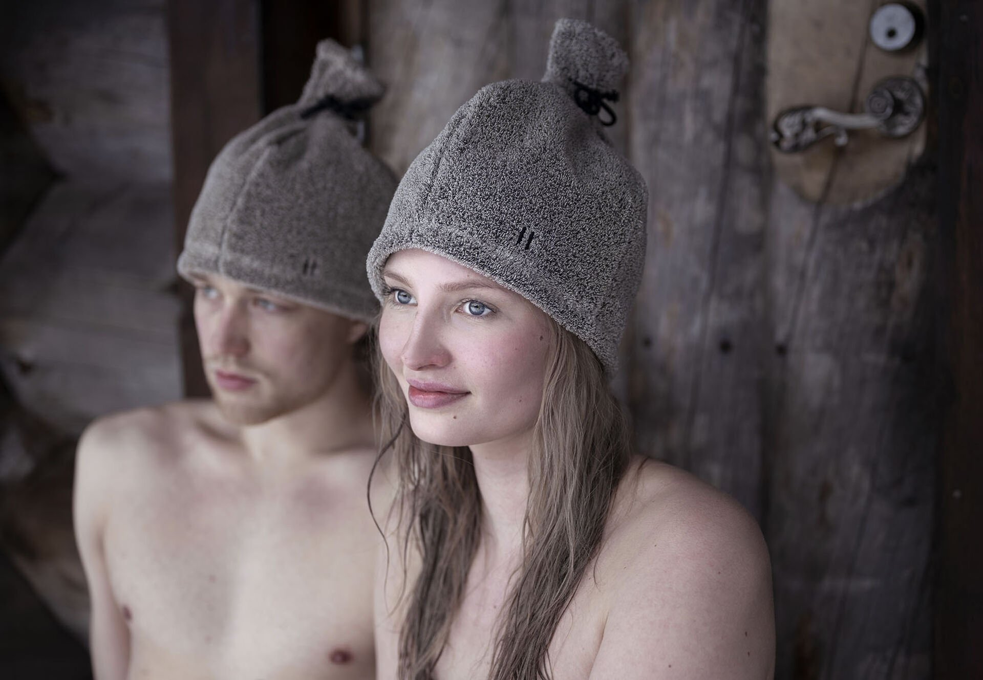 Sauna Hat Linen Terry - Natural