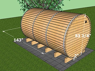 Sauna 12ft Electric Exterior Dimensions