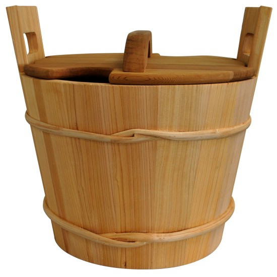 Premium Cedar Sauna Bucket with Liner and Lid - 18L