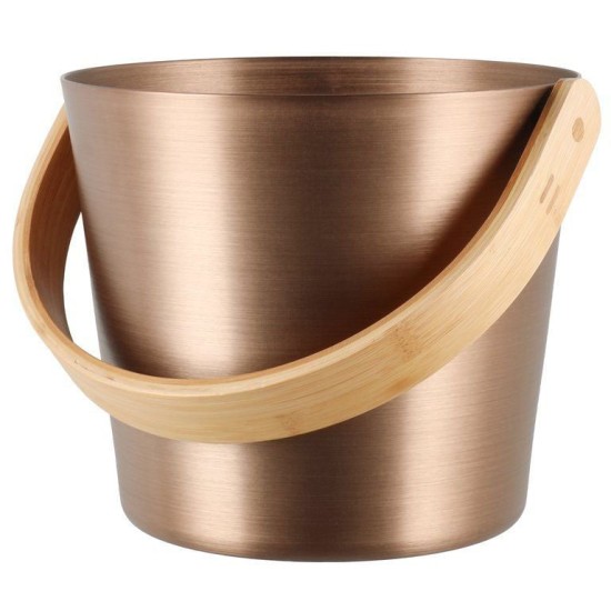 Rento Sauna Bucket Aluminum, Champagne - Finnish Sauna Accessories