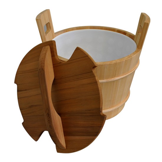 Premium Cedar Sauna Bucket with Liner and Lid - 18L