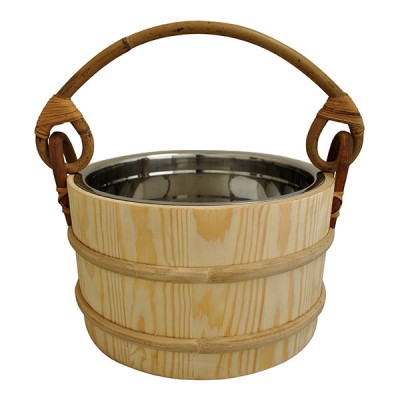 Pine Sauna Bucket - Stainless Steel Insert - 5L