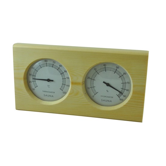 Pine Sauna Thermometer and Hygrometer- Celsius