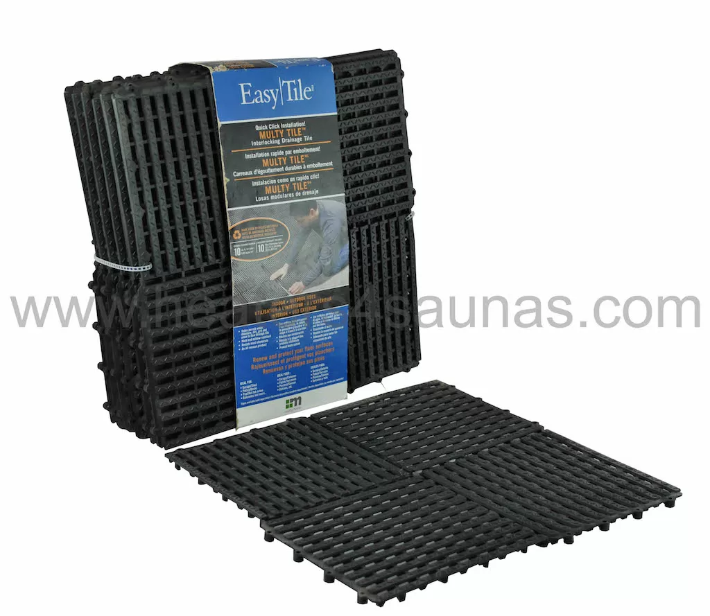 Interlocking Drainage Tiles For Pools And Saunas