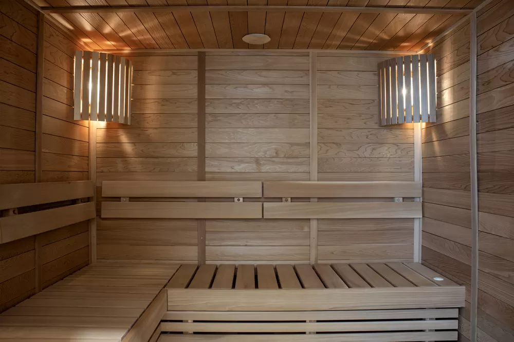 Sauna Light Shade - Cedar Wood Corner Shade